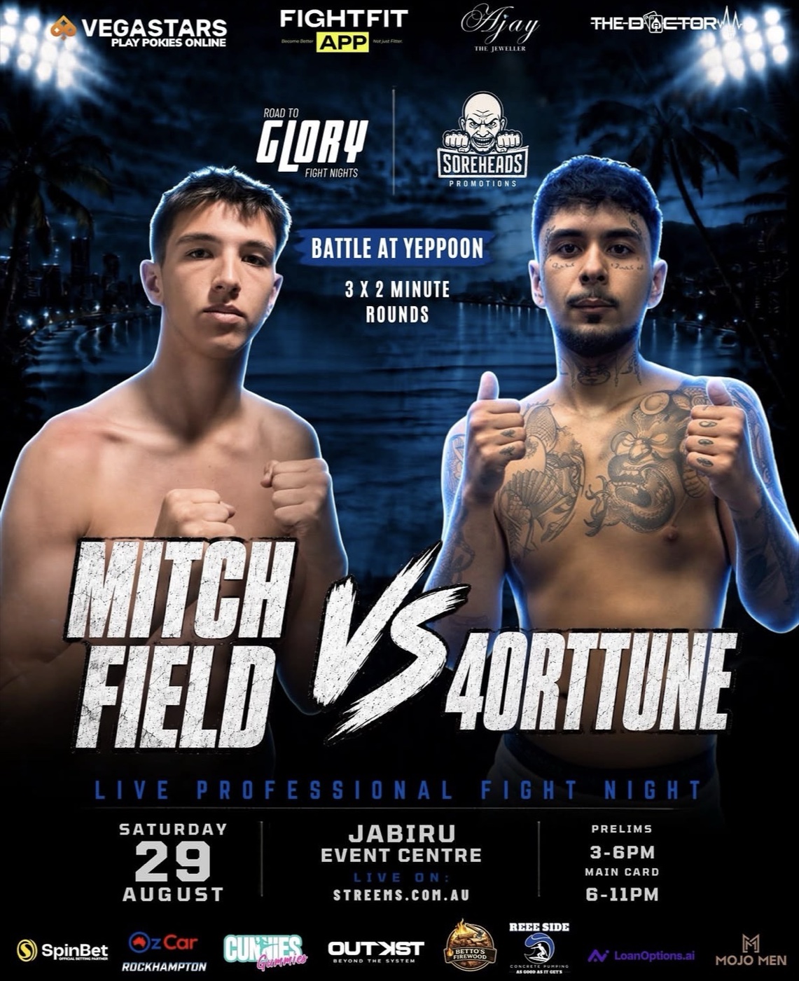 Battle at Yeppoon · Mitch Field vs 4ortune fight poster